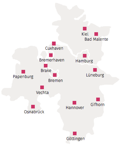 Karte Norddeutschland