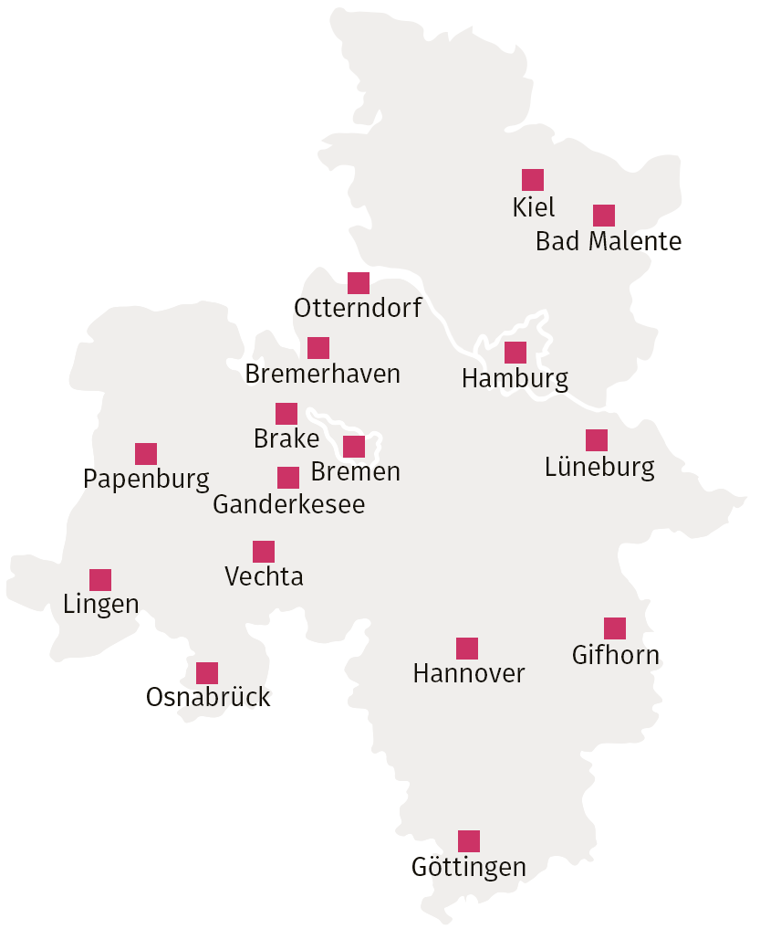 Karte Norddeutschland